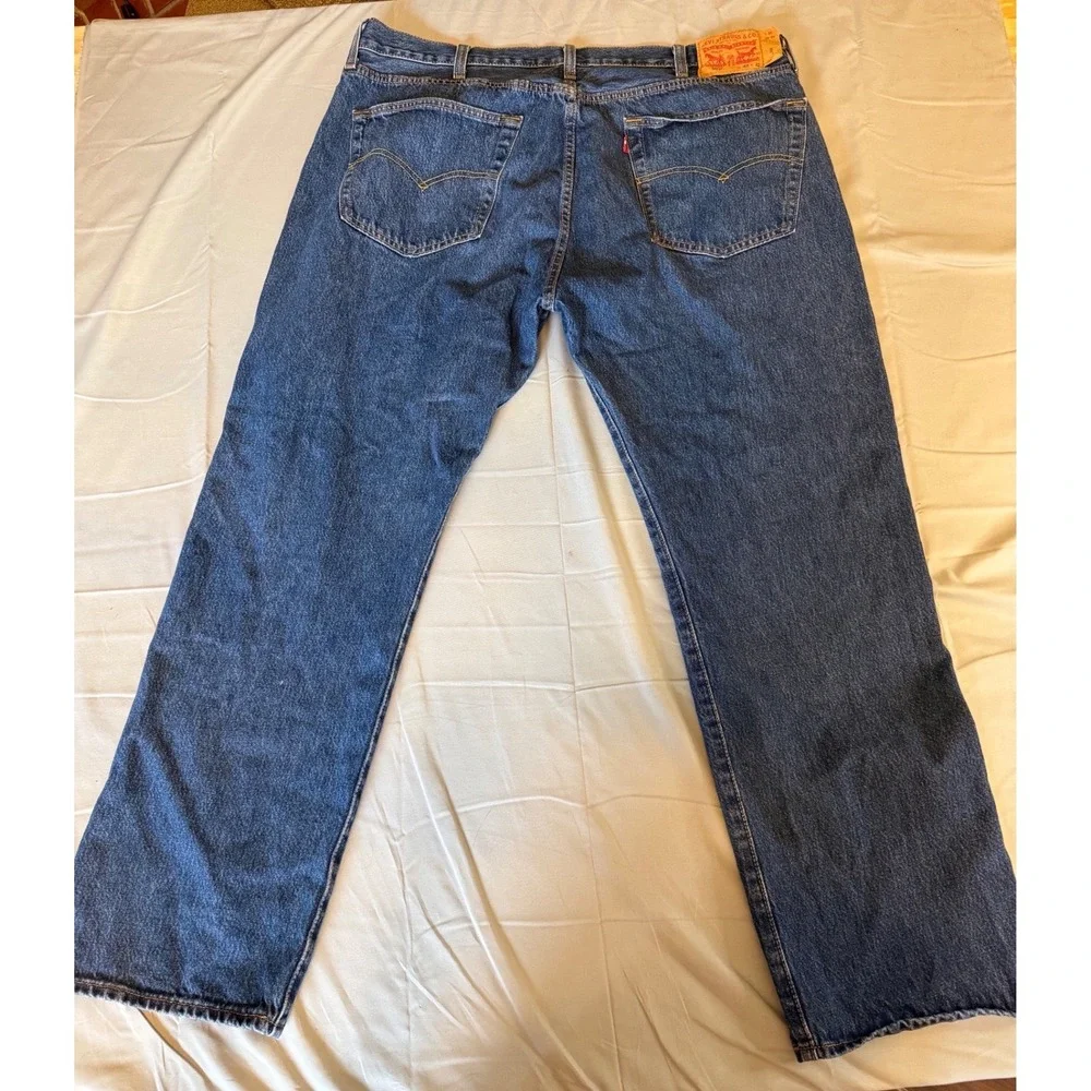Levi's 501 Original Fit Mens 42x32 Blue Excellent‎ Button Fly Straight Leg Jeans